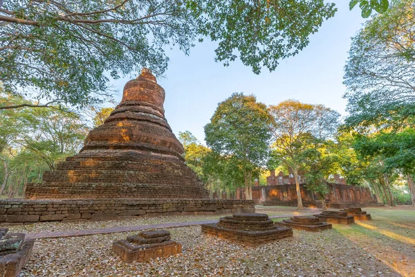 Pagoda Wat Phra Non Fekvő Buddha Templom Kamphaeng Phet Történelmi — Stock Fotó