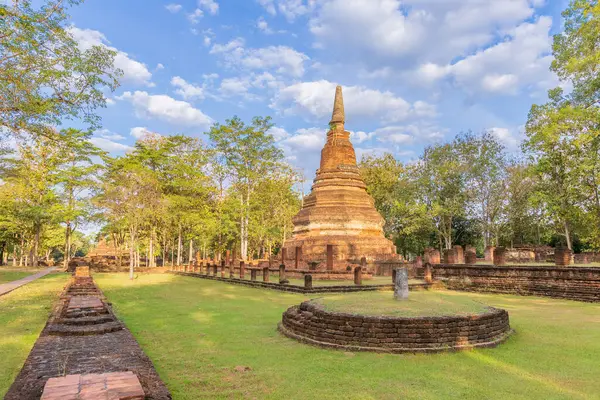 Wat Phra Świątynia Kamphaeng Phet Historyczny Park Unesco Światowego Dziedzictwa — Zdjęcie stockowe