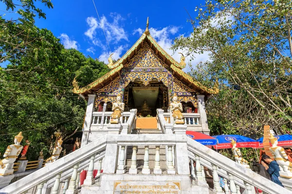 Chiang Mai Tailândia Dezembro 2018 Pavilhão Cobre Pegada Buda Templo — Fotografia de Stock