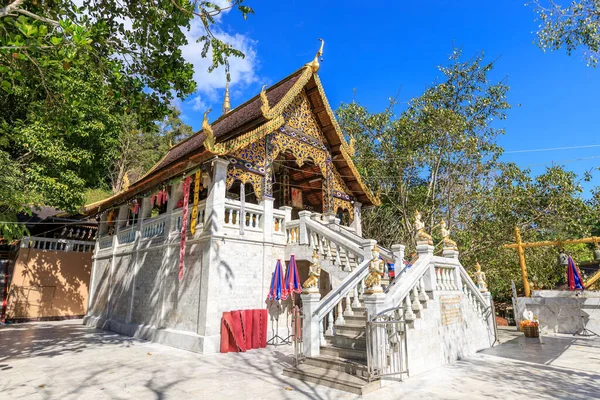 Chiang Mai Tailândia Dezembro 2018 Pavilhão Cobre Pegada Buda Templo — Fotografia de Stock