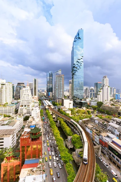 Bangkok Tailândia Julho 2018 Paisagem Urbana Distrito Negócios Com Mahanakhon — Fotografia de Stock