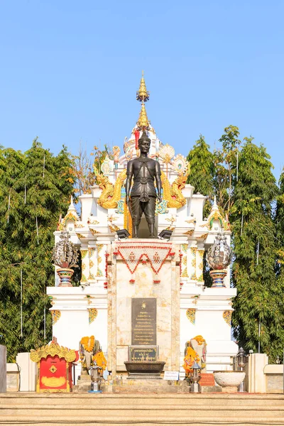 Phayao Tailândia Fevereiro 2018 Pho Khun Ngam Muang Monumento Perto — Fotografia de Stock