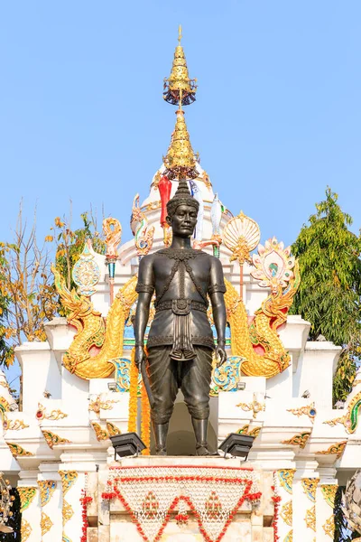 Phayao Thailand Februari 2018 Pho Khun Ngam Muang Monument Nära — Stockfoto