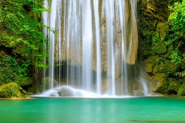 Waterfall Cliff Level Erawan National Park Kanchanaburi Ταϊλάνδη — Φωτογραφία Αρχείου