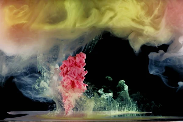 Renkli boya hareketli sıvı karışık — Stok fotoğraf