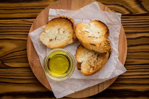 Toasty Chléb Máslo Bageta Občerstvení Snídaně — Stock fotografie