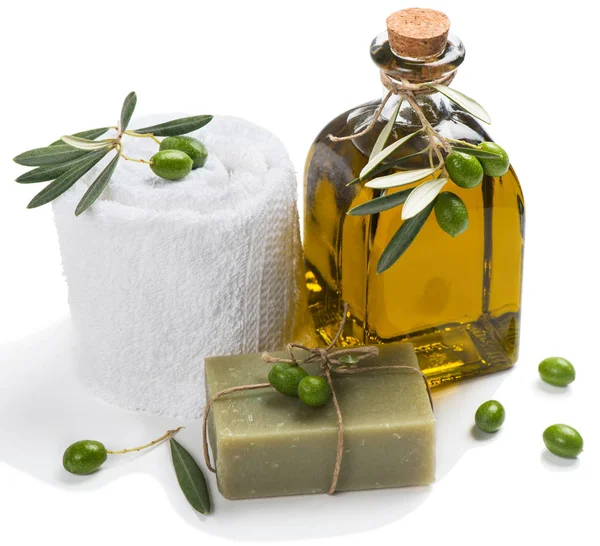 Composición del tratamiento spa con aceitunas — Foto de Stock