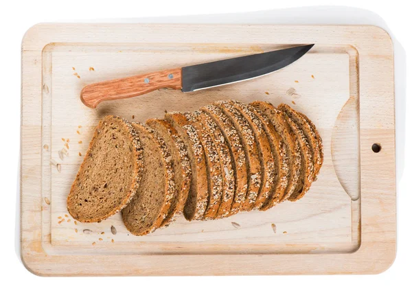 Кусочки зернового хлеба, вид сверху . — стоковое фото