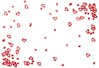 Sevgililer çerçeve görünümünün üzerinde kırmızı kalp.