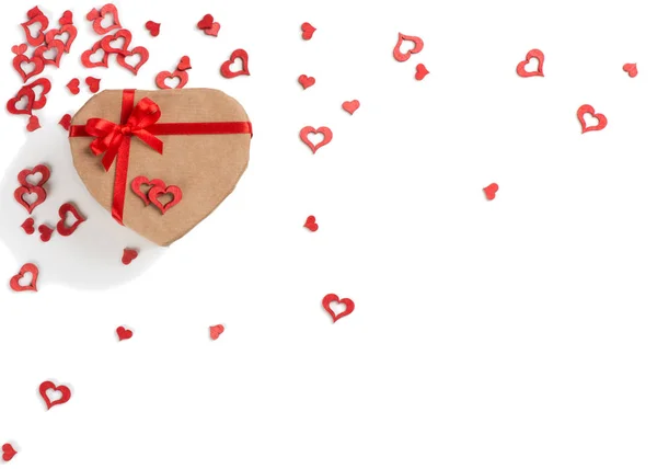 Heart shaped box on Valentine's day. — Stock Photo, Image