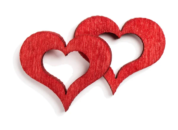 Two red hearts for Valentine's day. — Stock Photo, Image