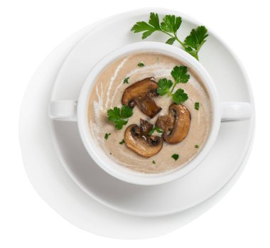 Mantar çorbası görünümünü yukarıda