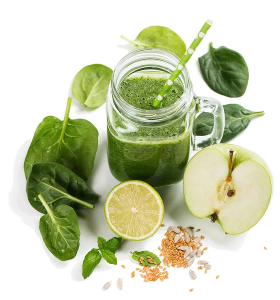 Green smoothie with mint. — Stock Photo, Image