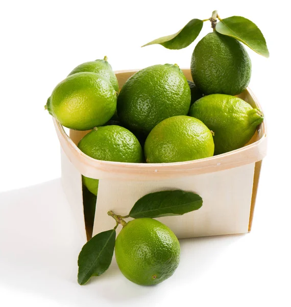 Box full of lime fruits. — Stock Photo, Image