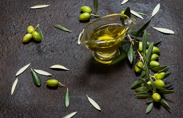 Olives and oil.