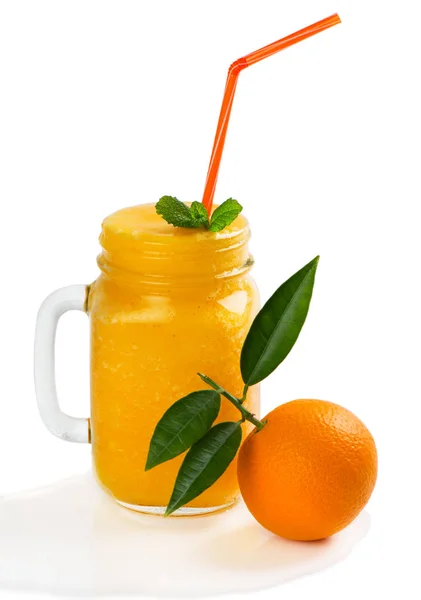 Orange fruit and smoothie. — Stock Photo, Image