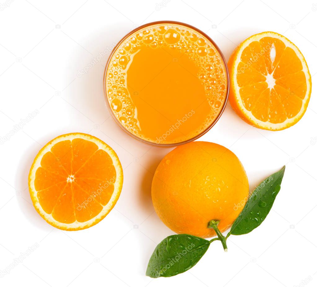 Download Fresh orange juice, above view. — Stock Photo © Denira ...