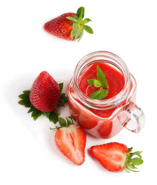Strawberries and smoothie. — Stock Photo, Image