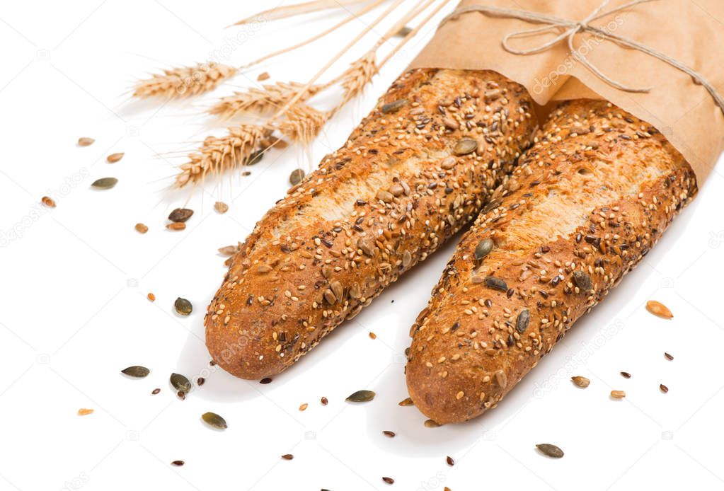  Two bread with mix seed grain cereals.