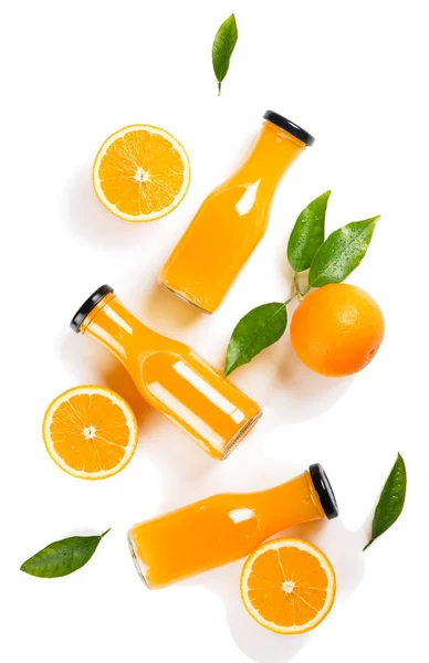 Juice of orange fruit, above view. — Stock Photo, Image