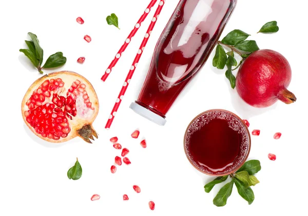Juice and fruit of pomegranate — Stock Photo, Image