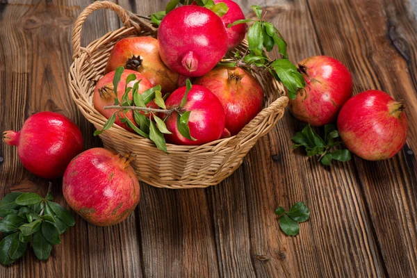 Frutos de granada ecológica con ramitas . — Foto de Stock