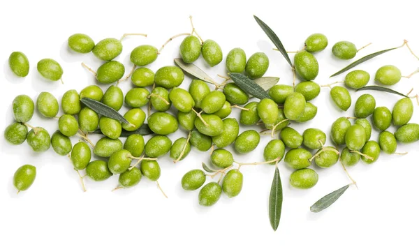 Biologische olijfolie fruit, boven weergave. — Stockfoto