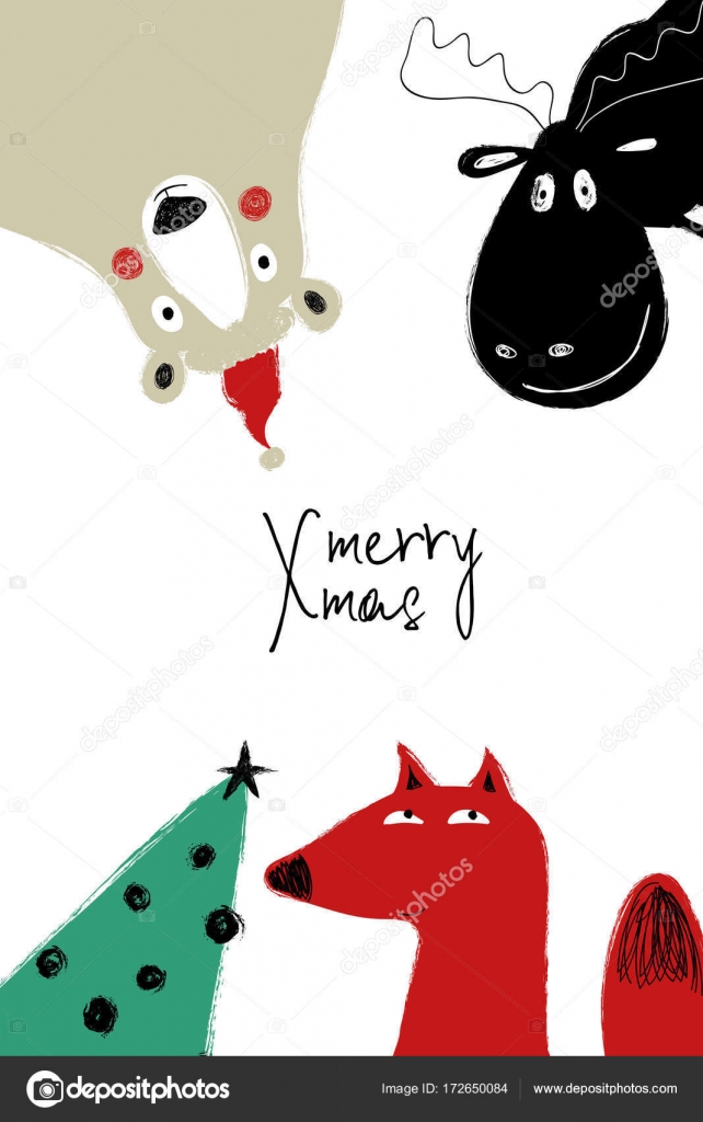 Carte De Voeux Avec Arbre De Noel Et Animaux Image Vectorielle Par Annykos C Illustration Carte De Voeux Avec Arbre De Noel Et Animaux Image Vectorielle Par Annykos C Illustration