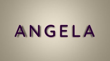 Adım Angela. Arka planda Angela adında bir kadın kelebek uçarken kayboluyor. En düşük grafikler. 4k