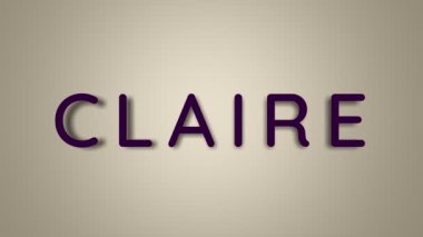 Adım Claire. Hafif arka plandaki kadın ismi kelebeklerin içinde kayboluyor. En düşük grafikler. 4k