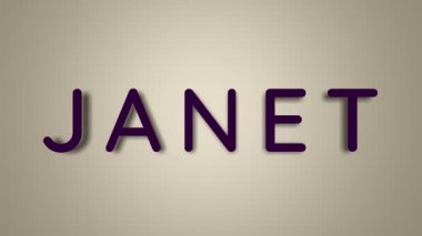 Adım Janet. Hafif arka plandaki kadın ismi kelebeklerin içinde kayboluyor. En düşük grafikler. 4k
