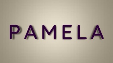 Adım Pamela. Hafif arka plandaki kadın ismi kelebeklerin içinde kayboluyor. En düşük grafikler. 4k