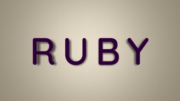 Name is Ruby. The female name on a light background disappears flying in butterflies. Minimal graphics. 4k — Stock Video