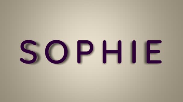 Name Sophie Female Name Light Background Disappears Flying Butterflies Minimal — ストック動画