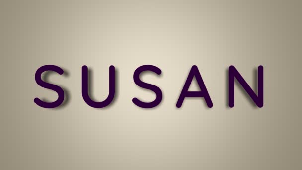 Name Susan Female Name Light Background Disappears Flying Butterflies Minimal — Stock Video