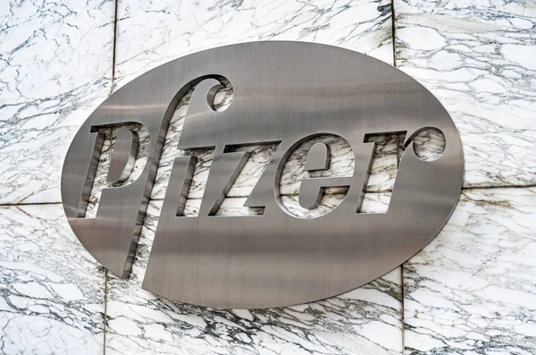 New York New York Usa Agosto 2019 Pfizer Una Multinazionale — Foto Stock