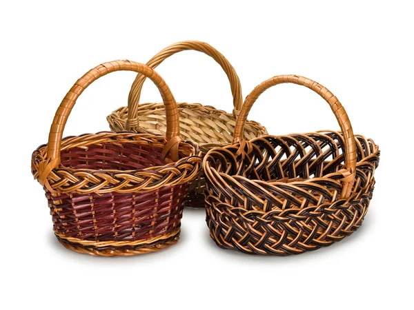 Three grocery baskets from rods — Stock Photo, Image