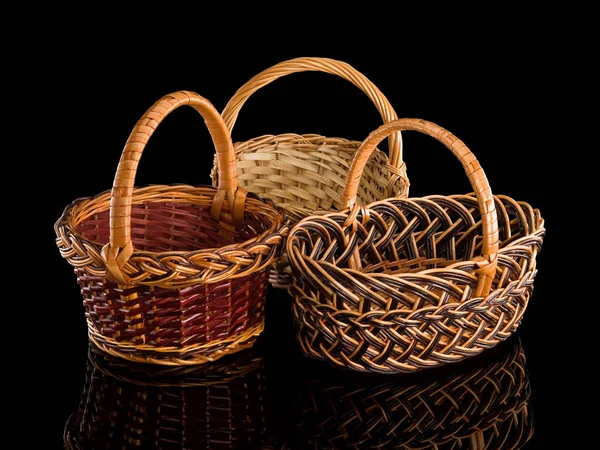 Three grocery baskets from rods — Stock Photo, Image