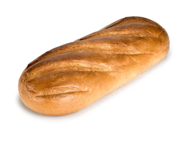 Long loaf of white, cut bread — Stock Photo, Image