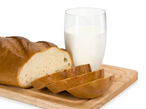 Brood en melk — Stockfoto