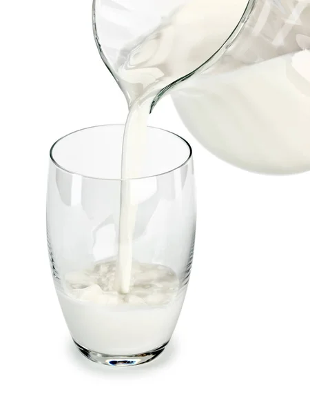 유리 용기에서 우유 한 잔의 작성 — 스톡 사진
