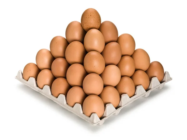Pyramid from brown eggs — Stock Photo, Image