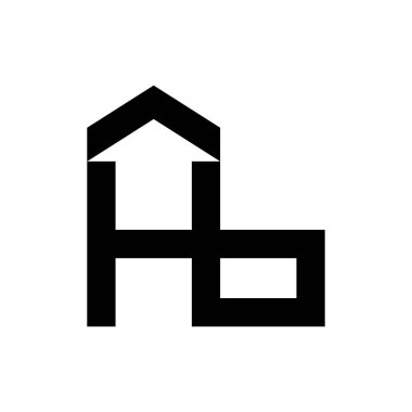Hb harfi Ev logosu tasarım vektörü
