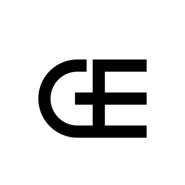 GE harfi logo tasarım vektörü — Stok Vektör