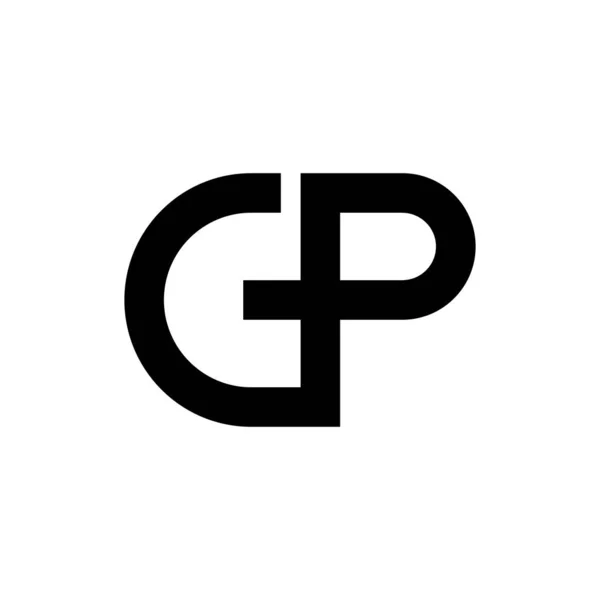 GP harfi logo tasarım vektörü — Stok Vektör