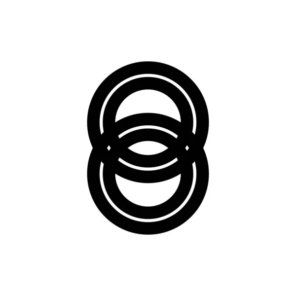 Número Oito vetor de design de logotipo — Vetor de Stock