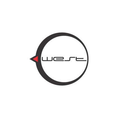 Pusula logo tasarım vektörünün batı yönü