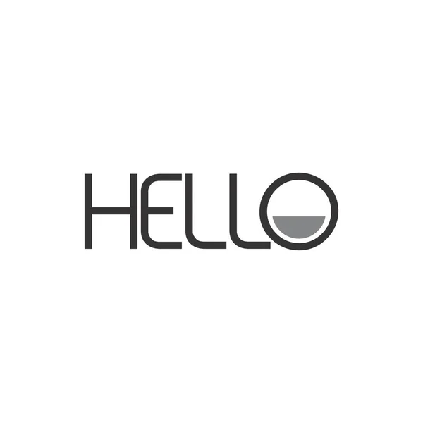 Hallo brief met hoofd en pet logo ontwerp vector — Stockvector