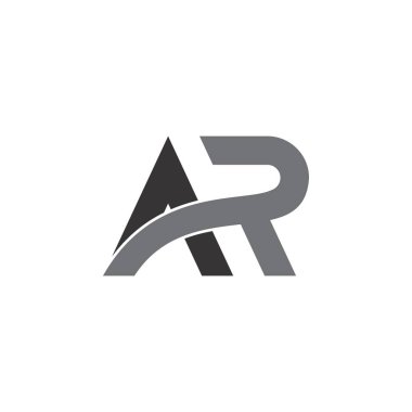 AR harfi logo tasarım vektörü
