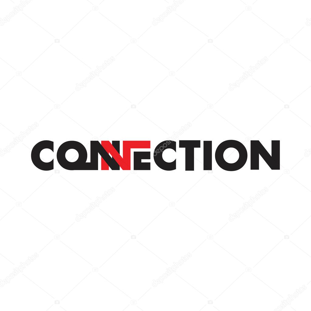 CONNECTION letter logo design vector
